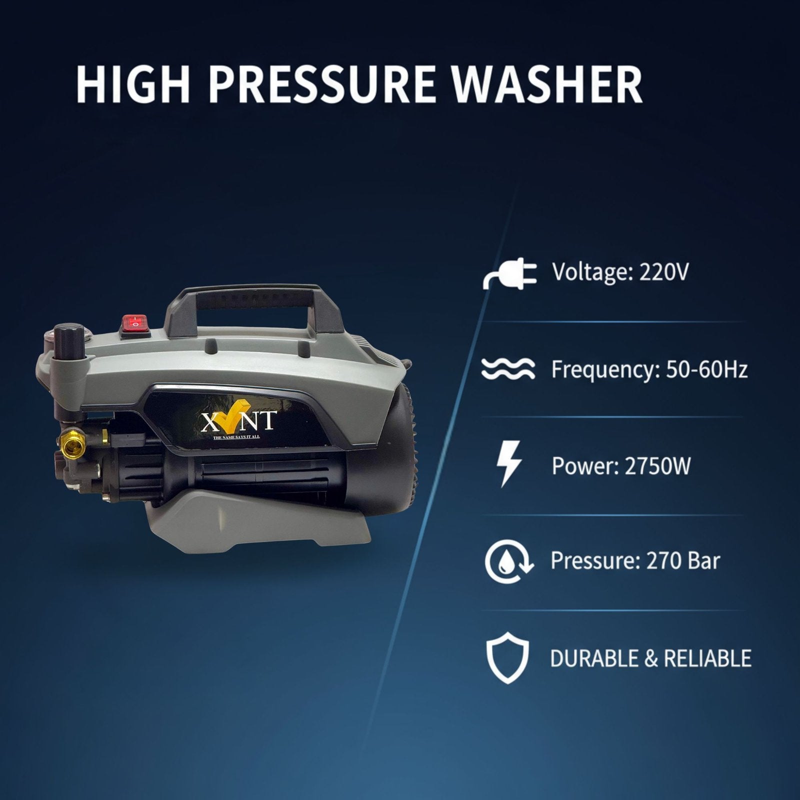 XLNT High Pressure Washer 2750W 270 Bar – XTHPW-180
