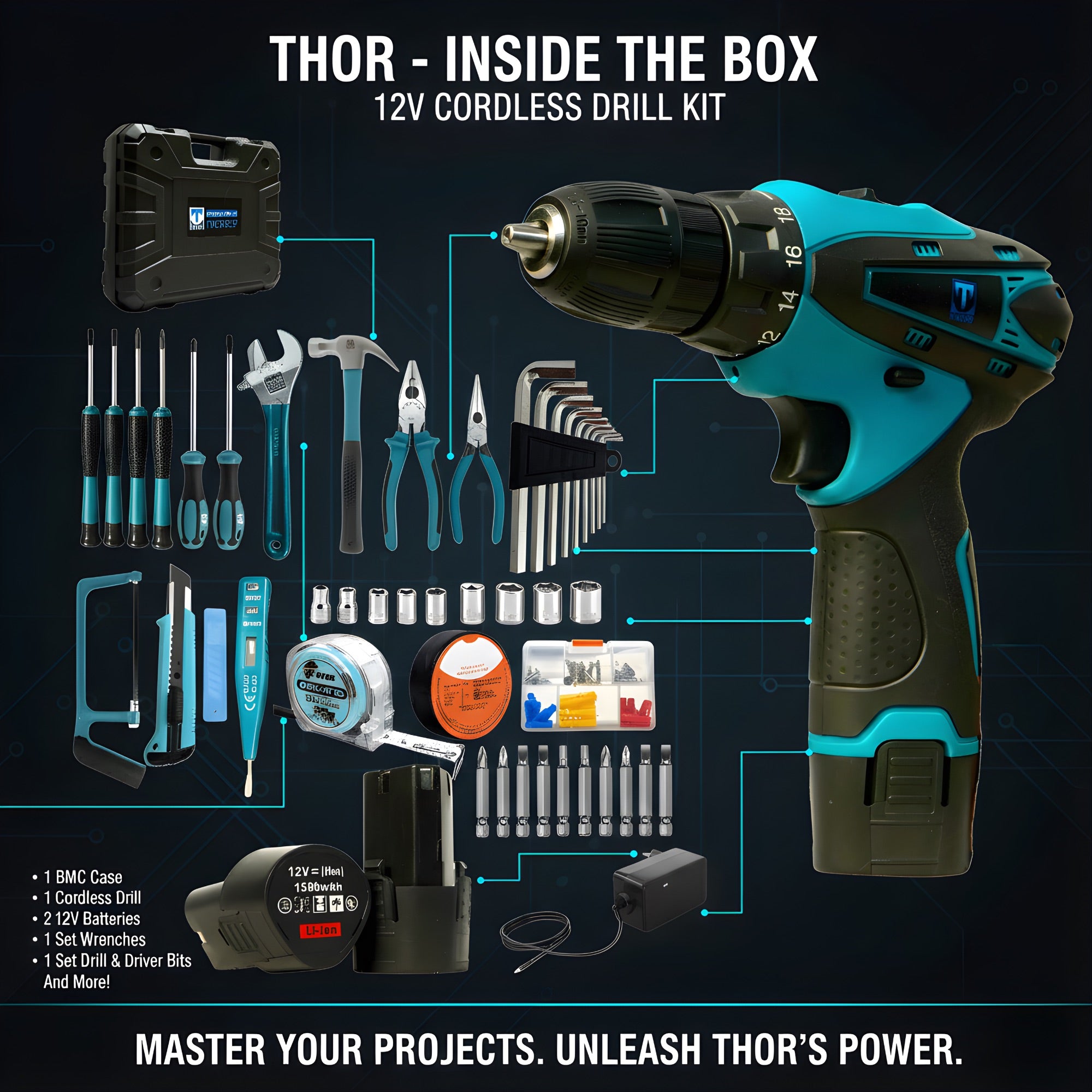 THOR 12V Drill Tool Kit – THCDK27