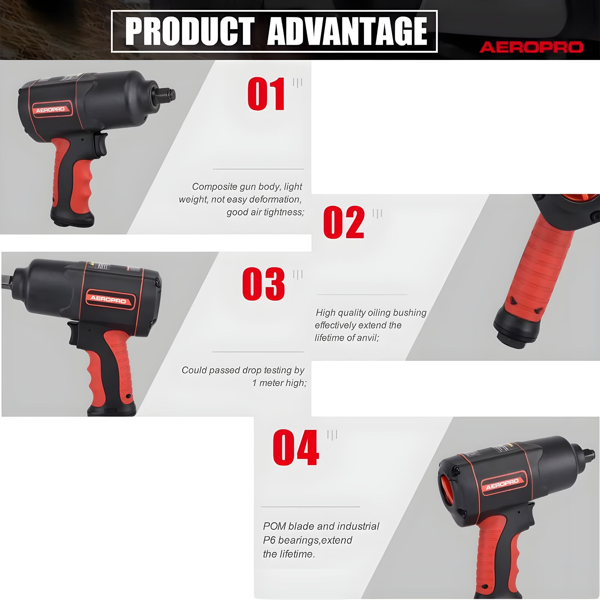 Aeropro Pneumatic Air Wrench Impact 3/4″ – RP7460