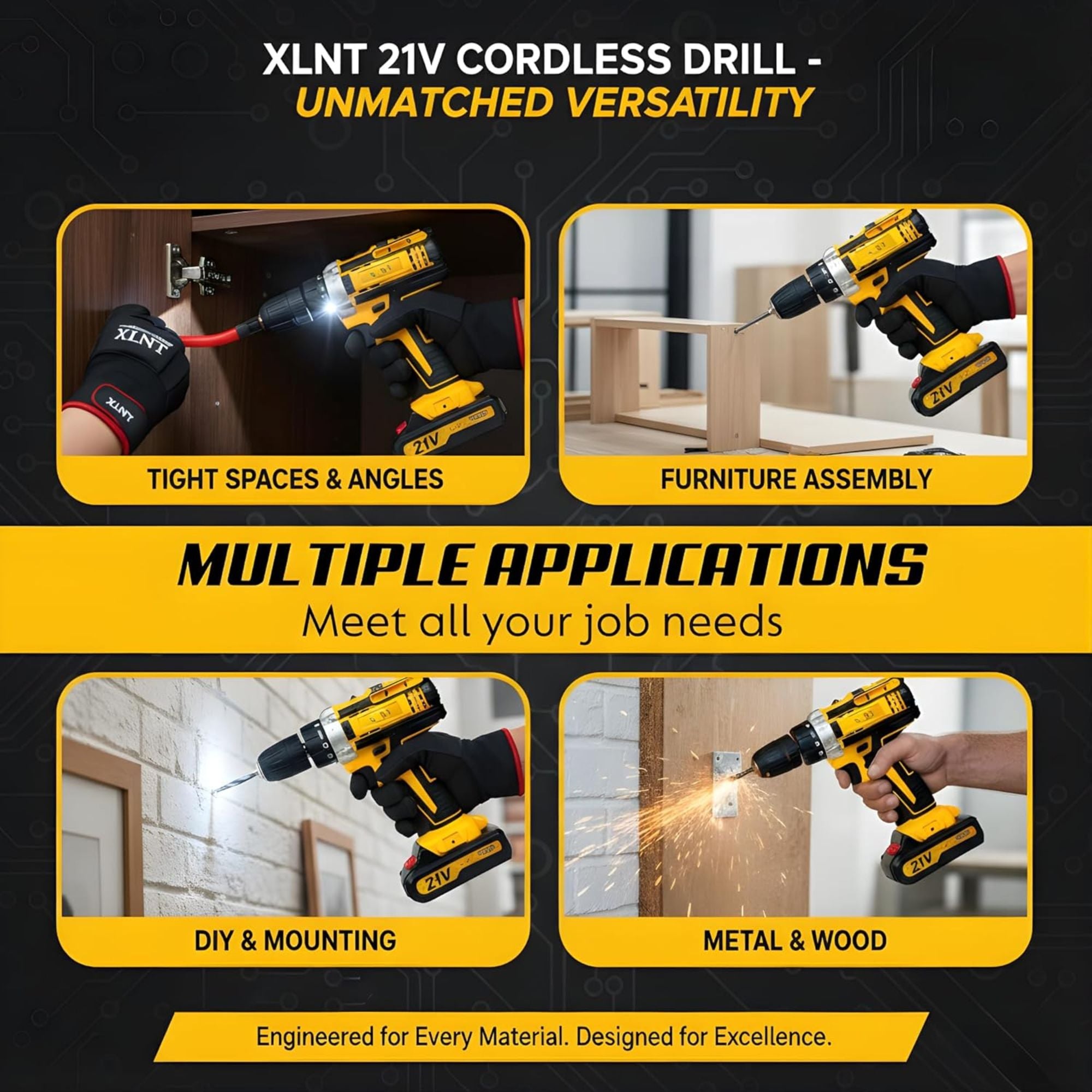 XLNT 21V Cordless Drill Machine – XTCDS127