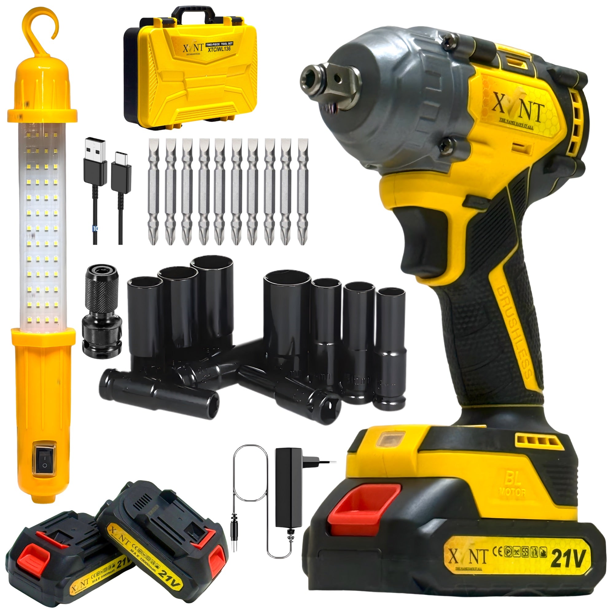 XLNT 21V Brushless Cordless Impact Wrench – XTCIWL136