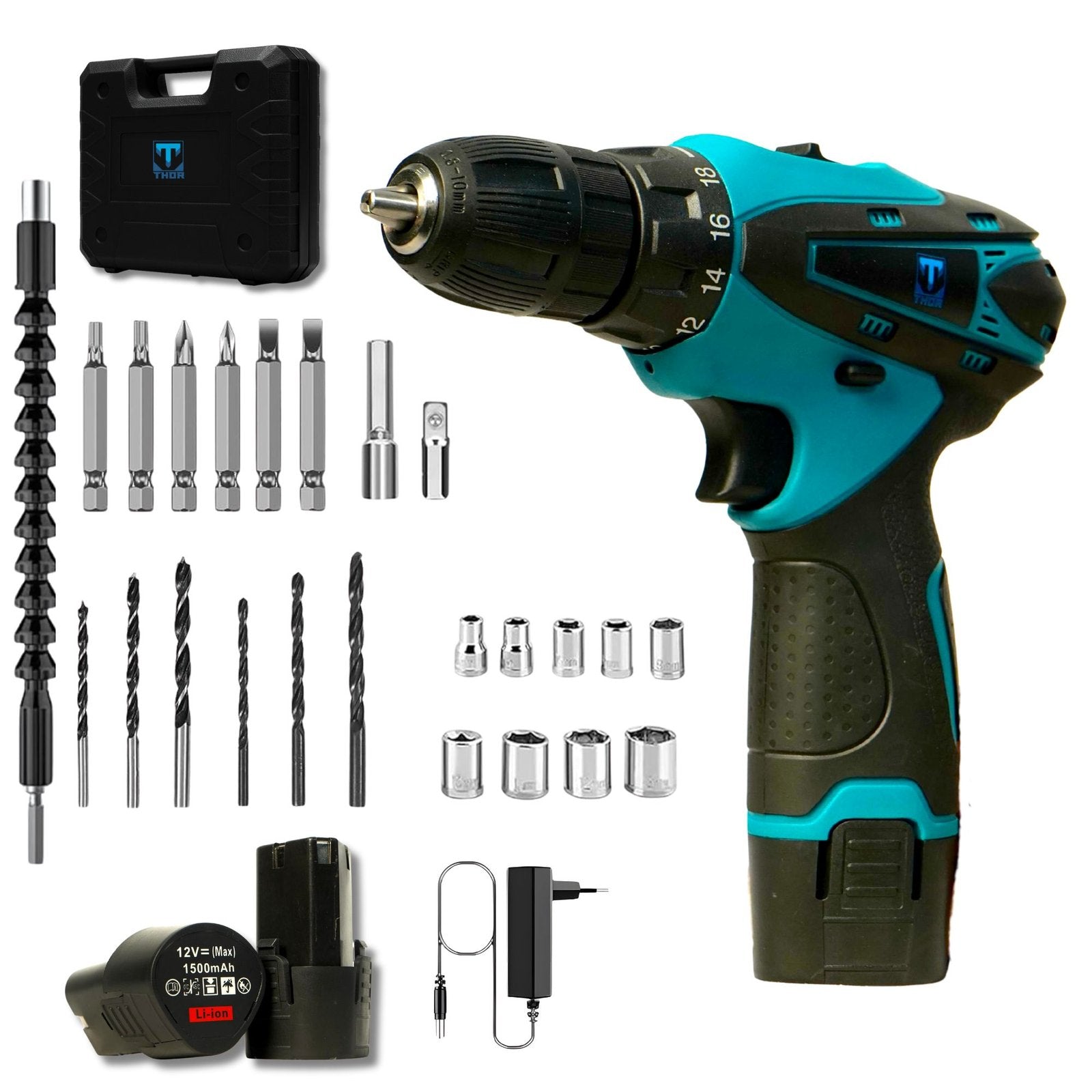 THOR 12V Cordless Drill Kit - THCDK 13