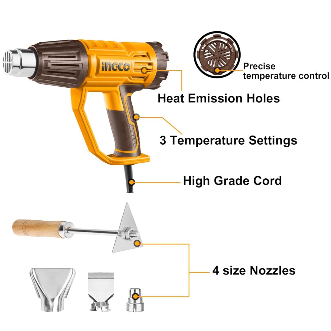 INGCO HEAT GUN, 2000W(HG200047) - Image 2