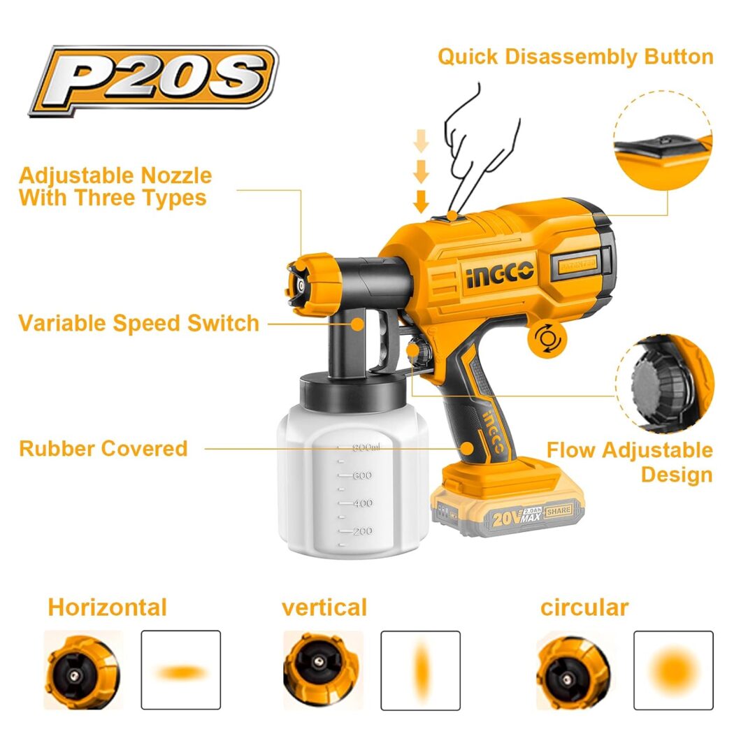 INGCO LITHIUM-ION SPRAY GUN(CSGLI2001) - Image 5