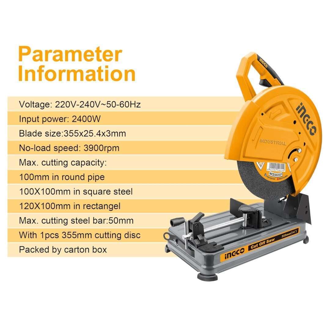 INGCO CUT OFF SAW 2400W (COS35568) - Image 3