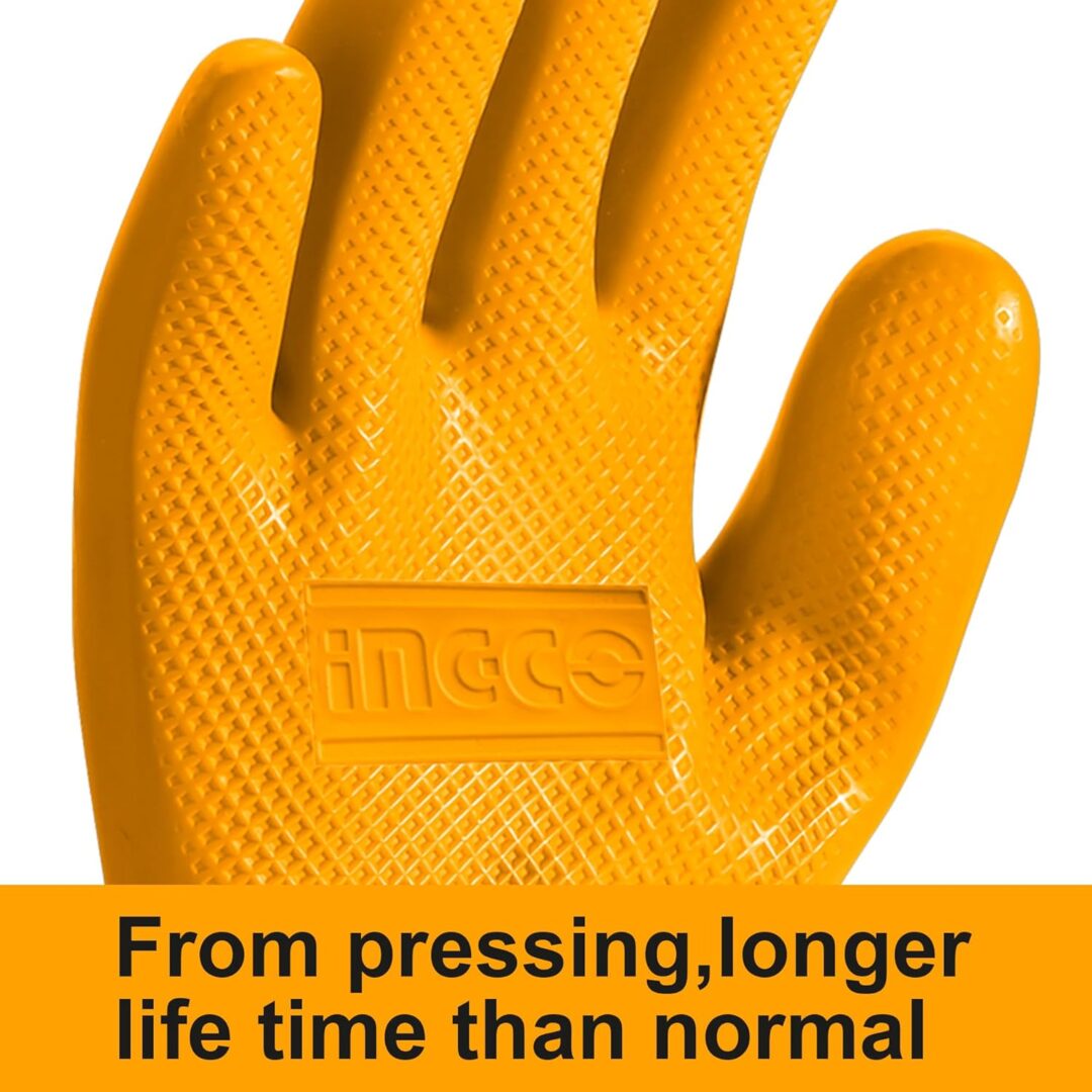 INGCO LATEX HAND GLOVES (HGVL08-XL) - Image 3