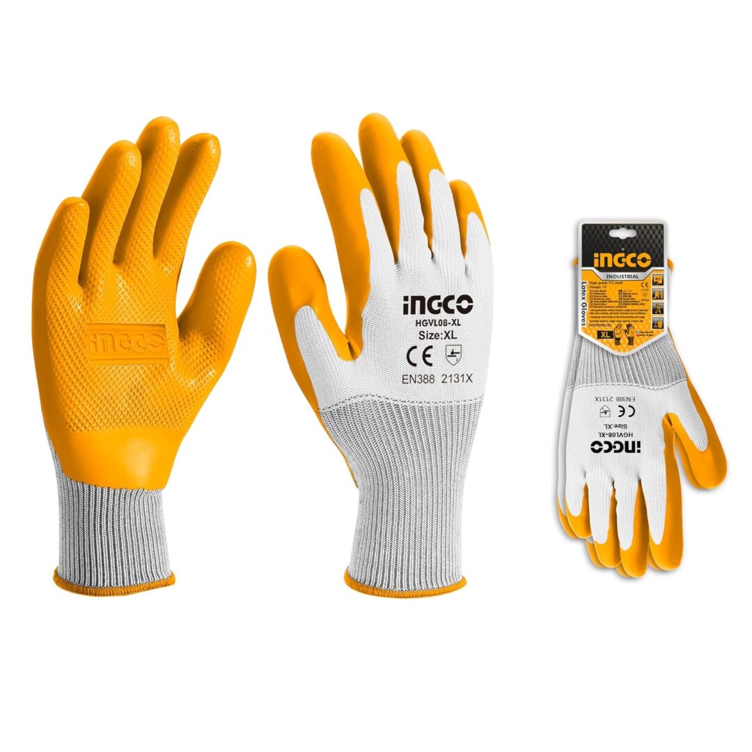 INGCO LATEX HAND GLOVES (HGVL08-XL)