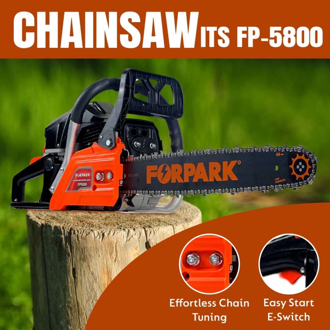 FORPARK  58CC GASOLINE CHAINSAW | 1.1KW HEAVY-DUTY PETROL CHAIN SAW WITH 18" BLADE | POWERFUL FUEL CHAINSAW FOR CUTTING, LOGGING & TREE FELLING(FP 5800) - Image 7