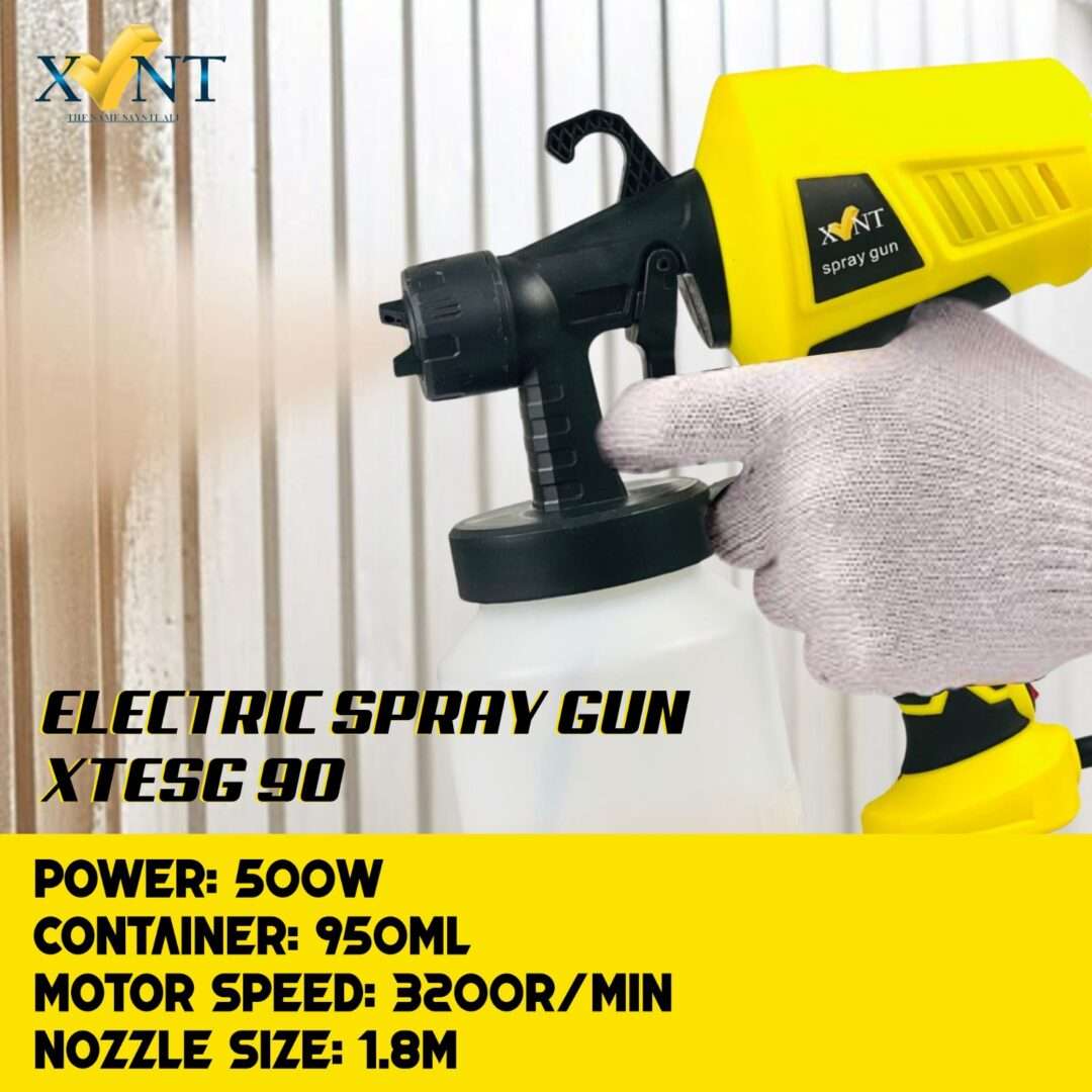 XLNT ELECTRIC PAINT SPRAYER XTESC 90, 500W, 950ML CONTAINER, 3 SPRAY PATTERNS, 3200RPM MOTOR, ADJUSTABLE FLOW CONTROL, 1.8MM NOZZLE - Image 4
