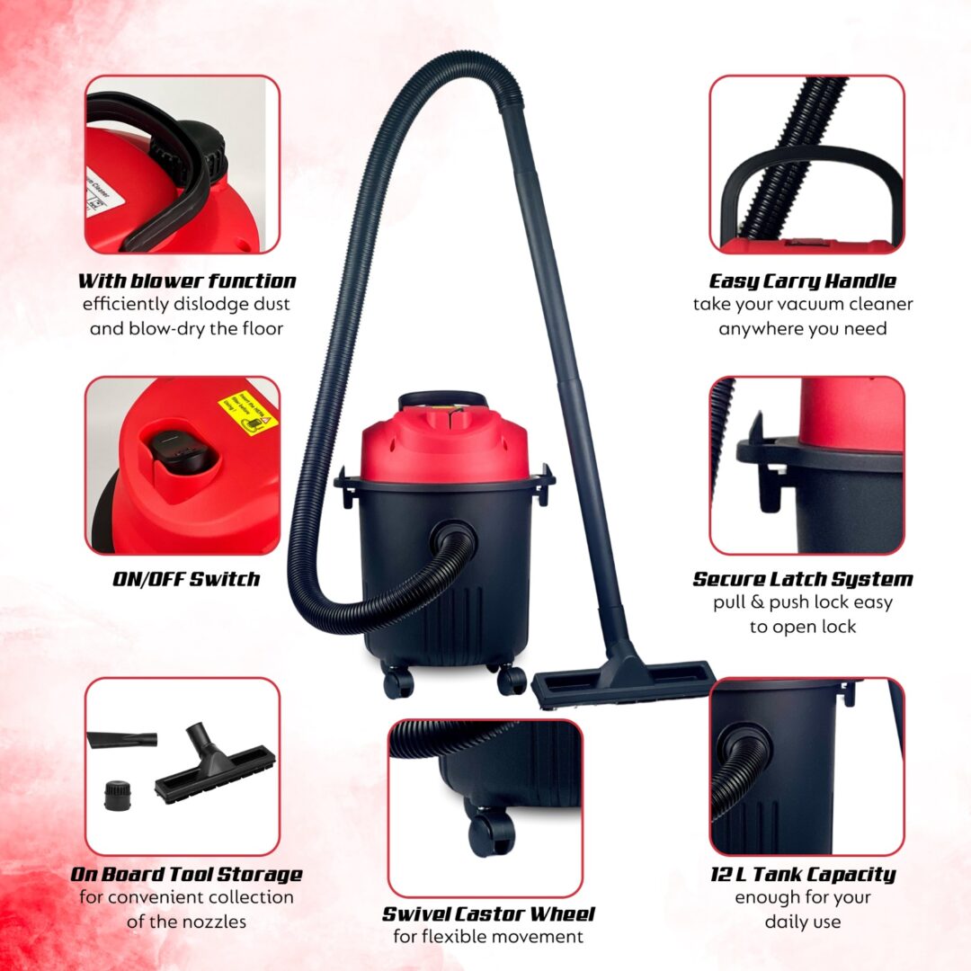 XLNT WET & DRY MULTIPURPOSE VACUUM CLEANER 12L ,XTVC-39-12 - Image 5
