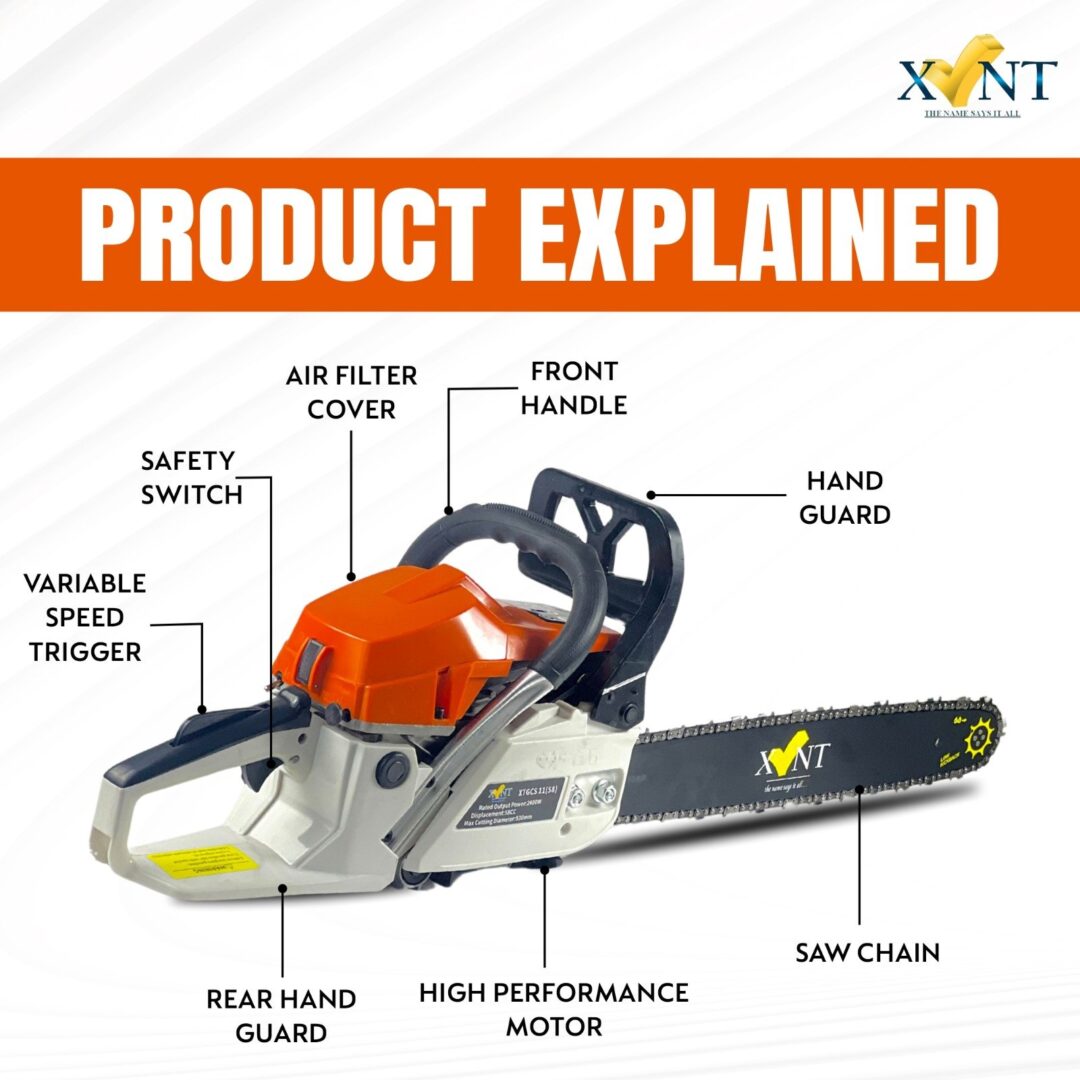 XLNT 58CC GASOLINE CHAINSAW 58 CC/18", XTGCS 11 - Image 5