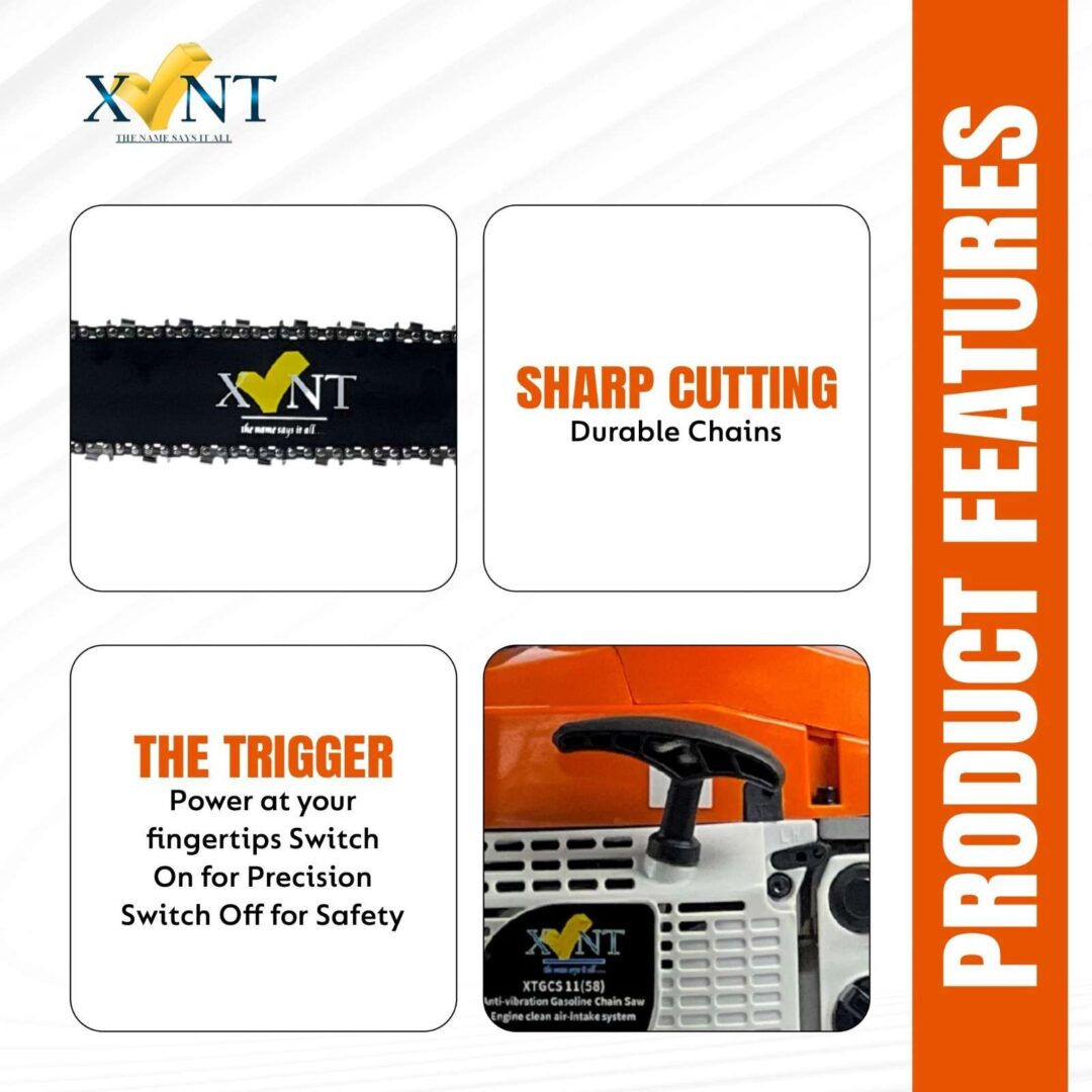 XLNT GASOLINE CHAINSAW 58CC 18", XTGCS11(58) - Image 5