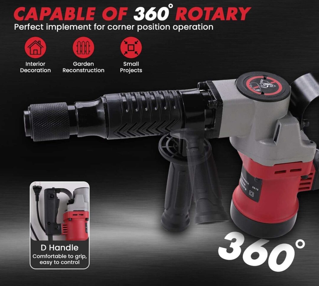 XLNT DEMOLITION HAMMER WITH HEX 1500W 7 KG, XL-MC-0811 - Image 3