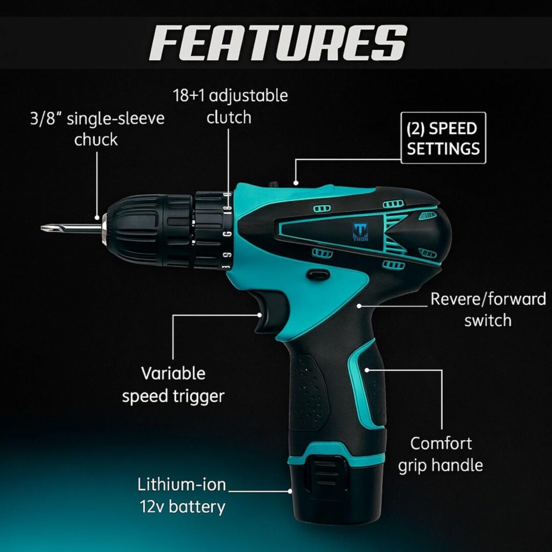 THOR CORDLESS DRILL, THCD 12 - Image 3