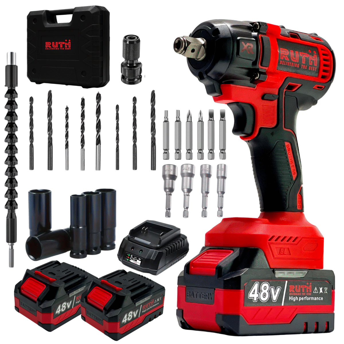 RUTH 4-IN-1 CORDLESS IMPACT WRENCH, 850NM, RTCIWK1