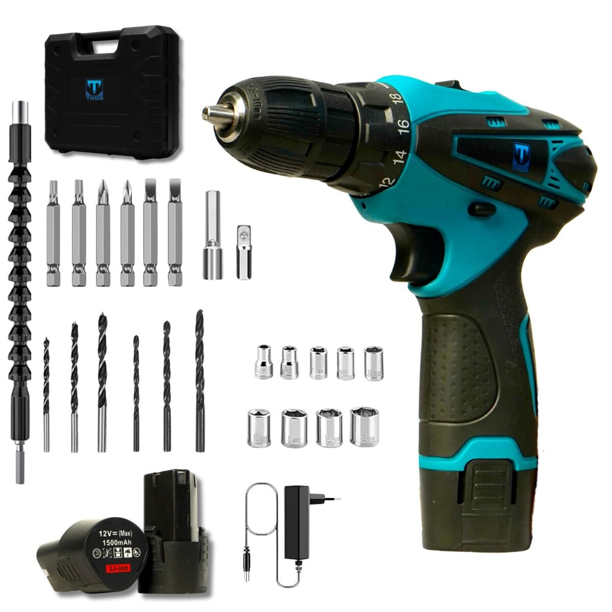 THOR 12V CORDLESS DRILL KIT, THCDK 13