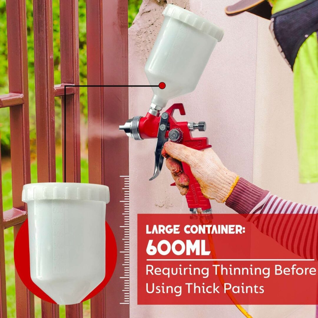XLNT AIR SPRAY PAINT GUN, 1.3/1.4 MMH827 - Image 5