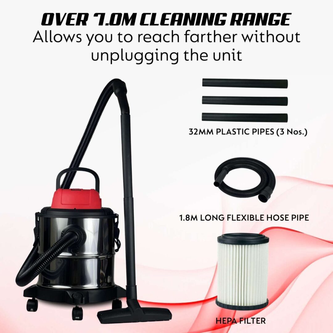 XLNT WET & DRY MULTIPURPOSE VACUUM CLEANER 25L, XTVC-40-25 - Image 6