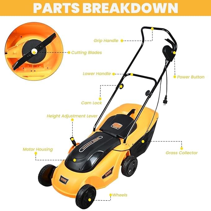 INGCO 1600W ELECTRIC LAWN MOWER WITH HIGH SPEED 2800RPM (GRASS BOX SIZE:50L) ,  LM383 - Image 3